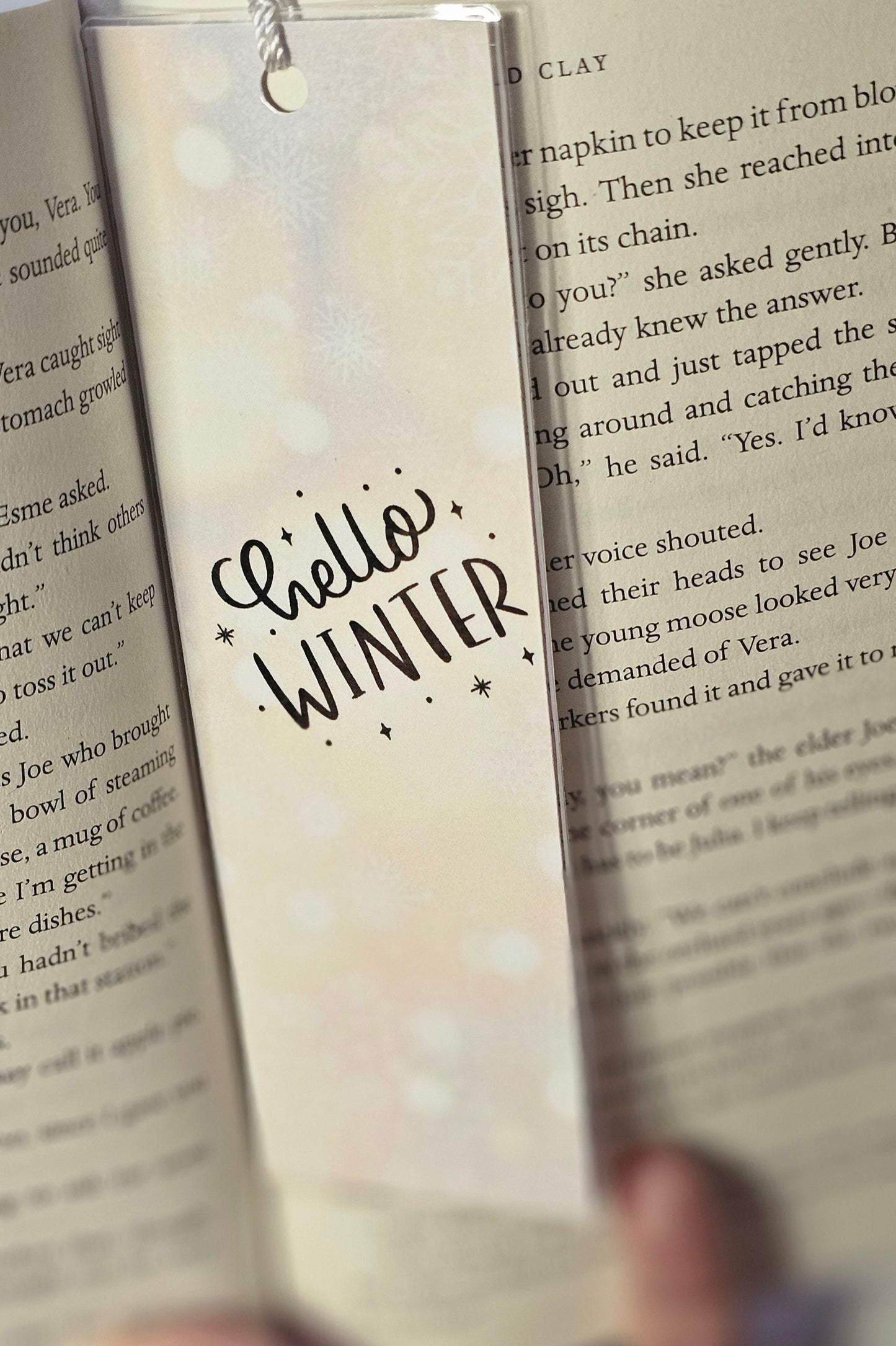Laminated bookmark - hello winter