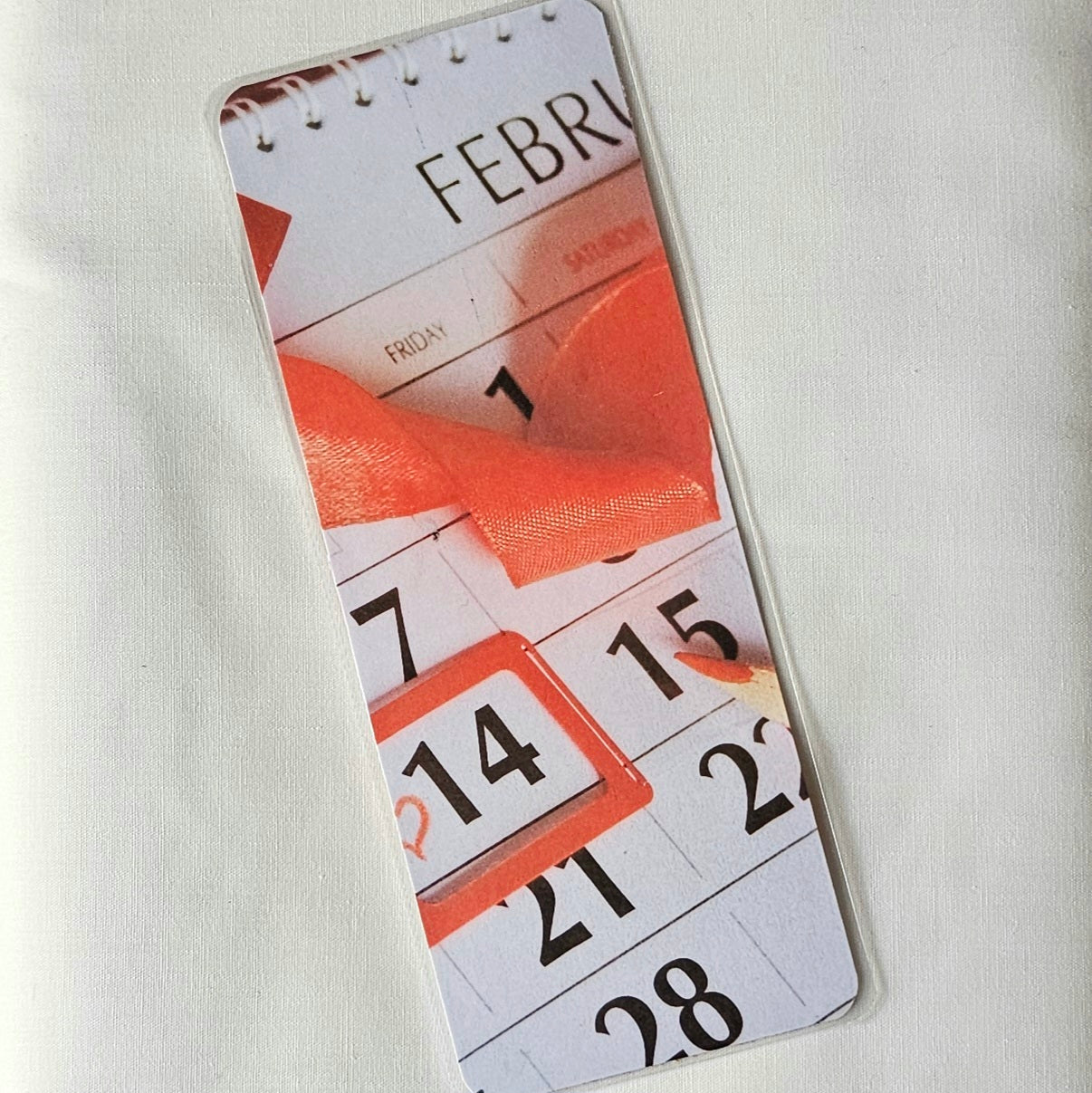 Laminated bookmark - february 14th