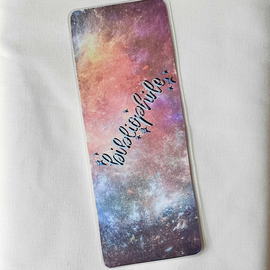 Laminated bookmark - galaxy