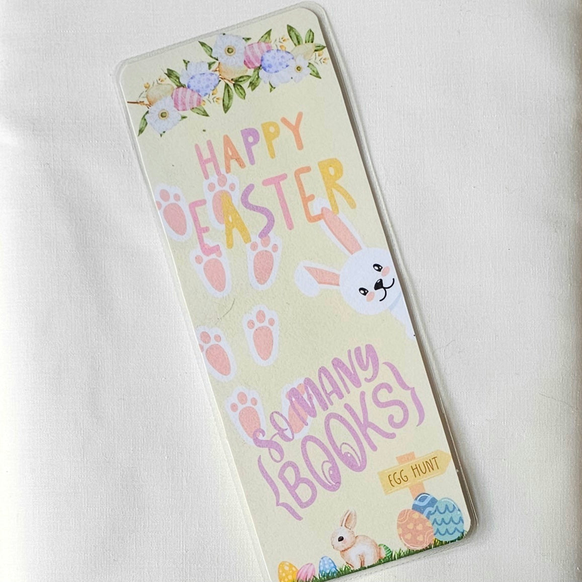 Laminated bookmark - happy easter