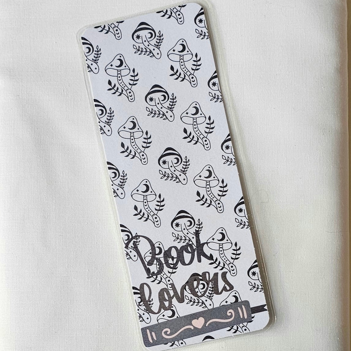 Laminated bookmark - celestial mushrooms