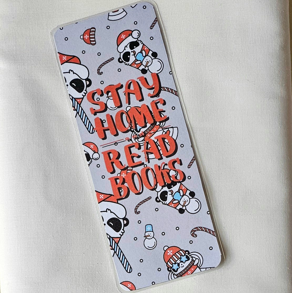 Laminated bookmark - winter panda