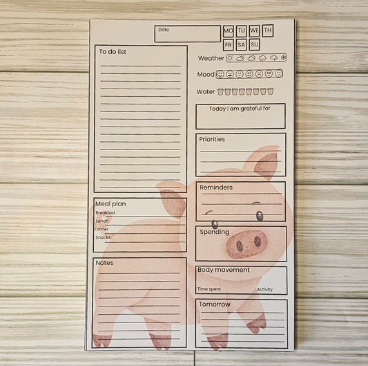 Daily planning notepad-Little piggy