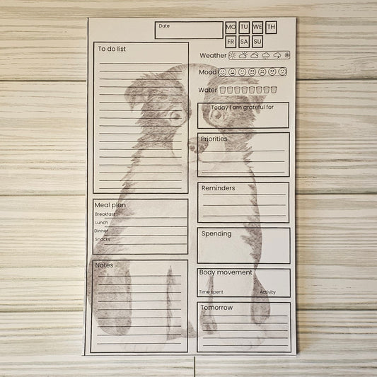 Daily planning notepad- Sheperd puppy