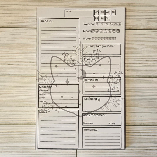 Daily planning notepad-Celestial Cat