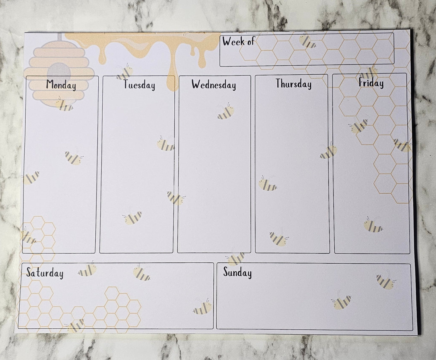 Weekly planner - honey bees