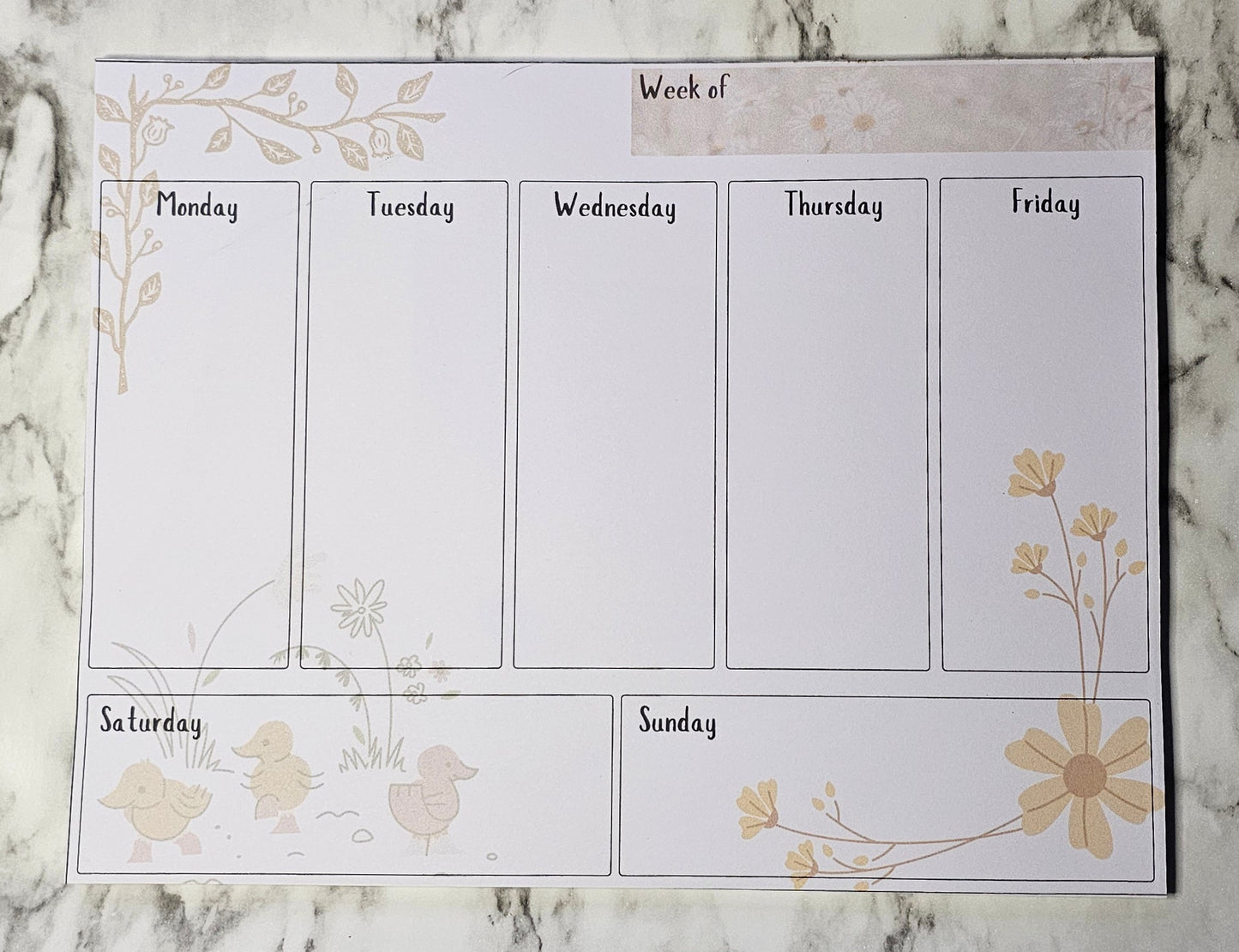 Weekly planner - ducklings