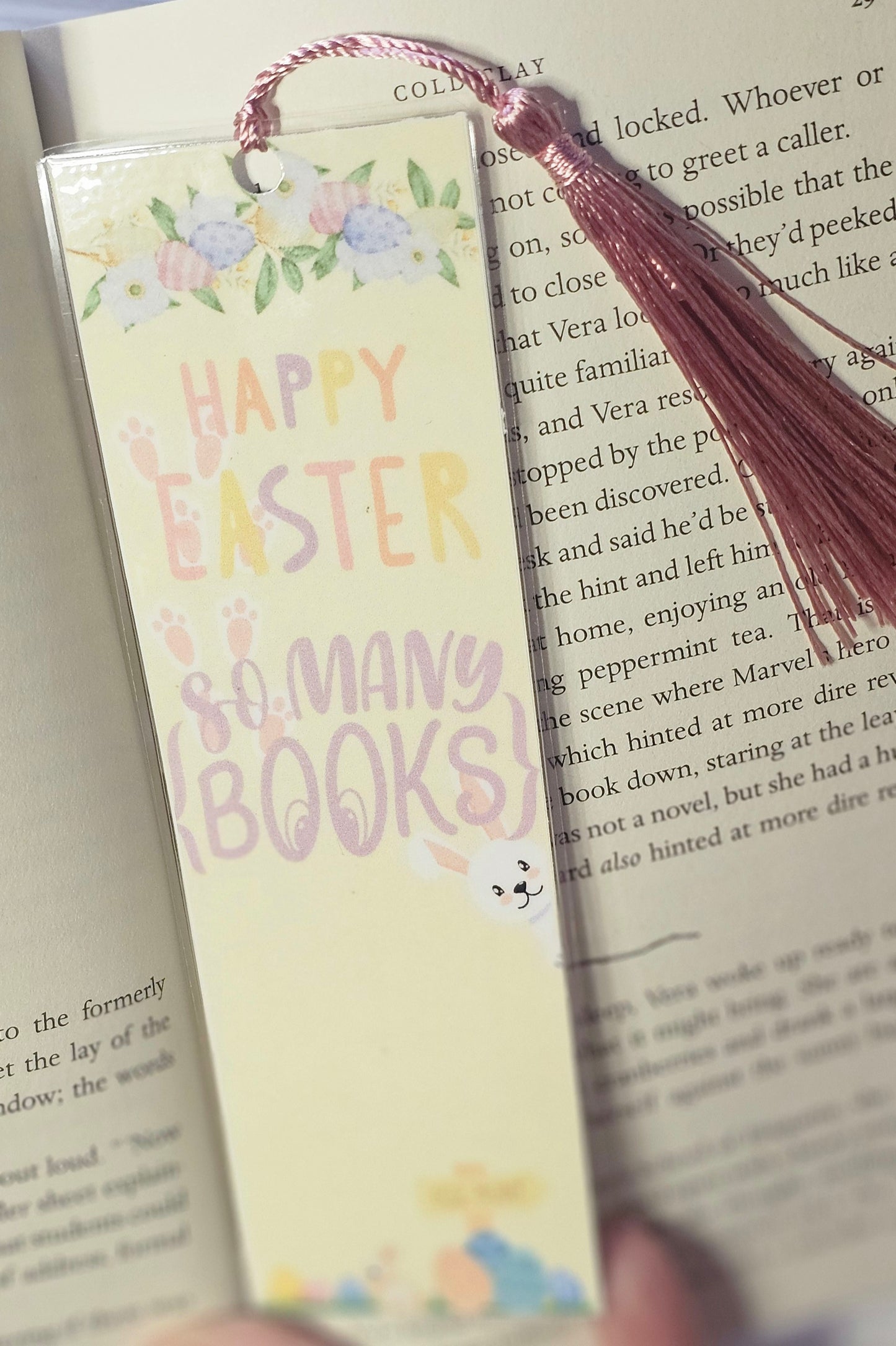 Laminated bookmark - hoppy easter