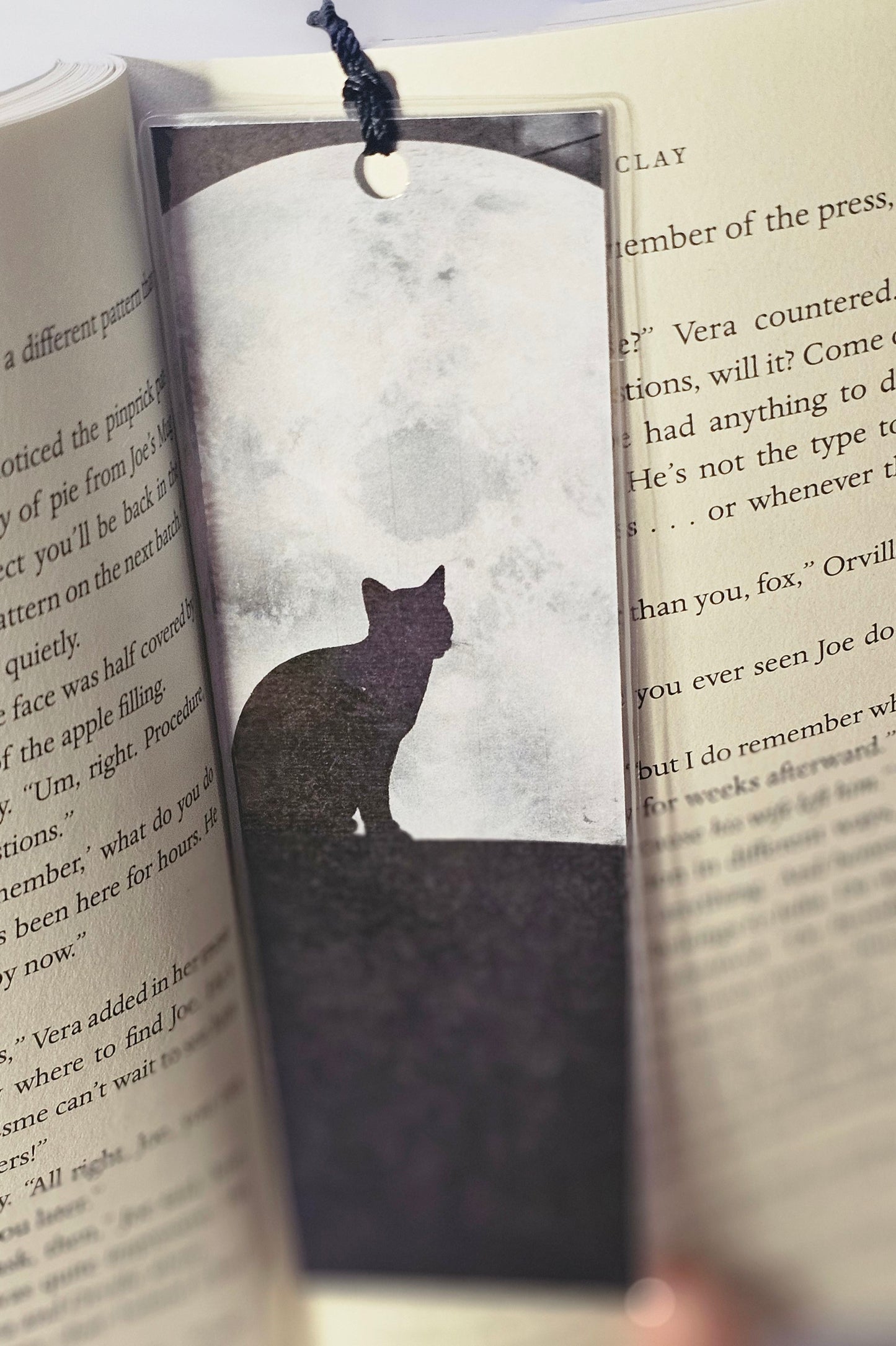 Laminated bookmark - halloween black cat