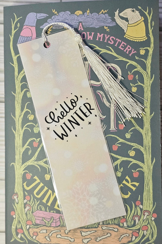 Laminated bookmark - hello winter