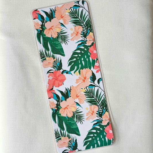 Laminated bookmark - tropical floral