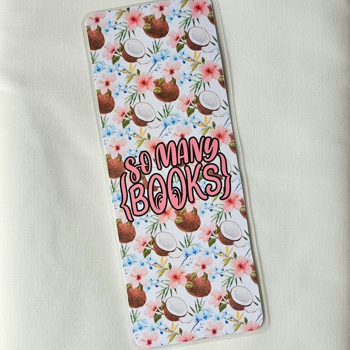 Laminated bookmark - coconuts