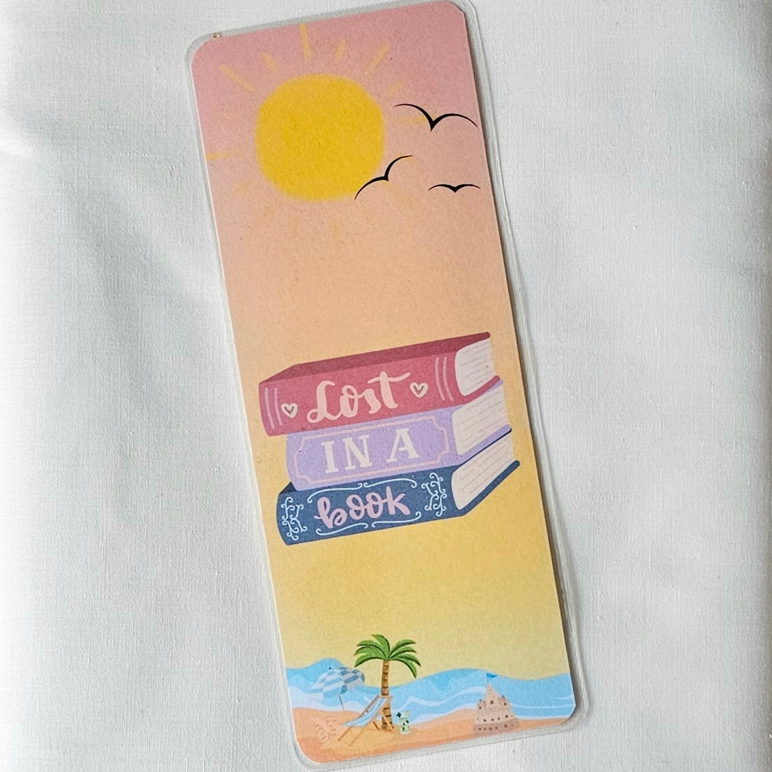 Laminated bookmark - beach