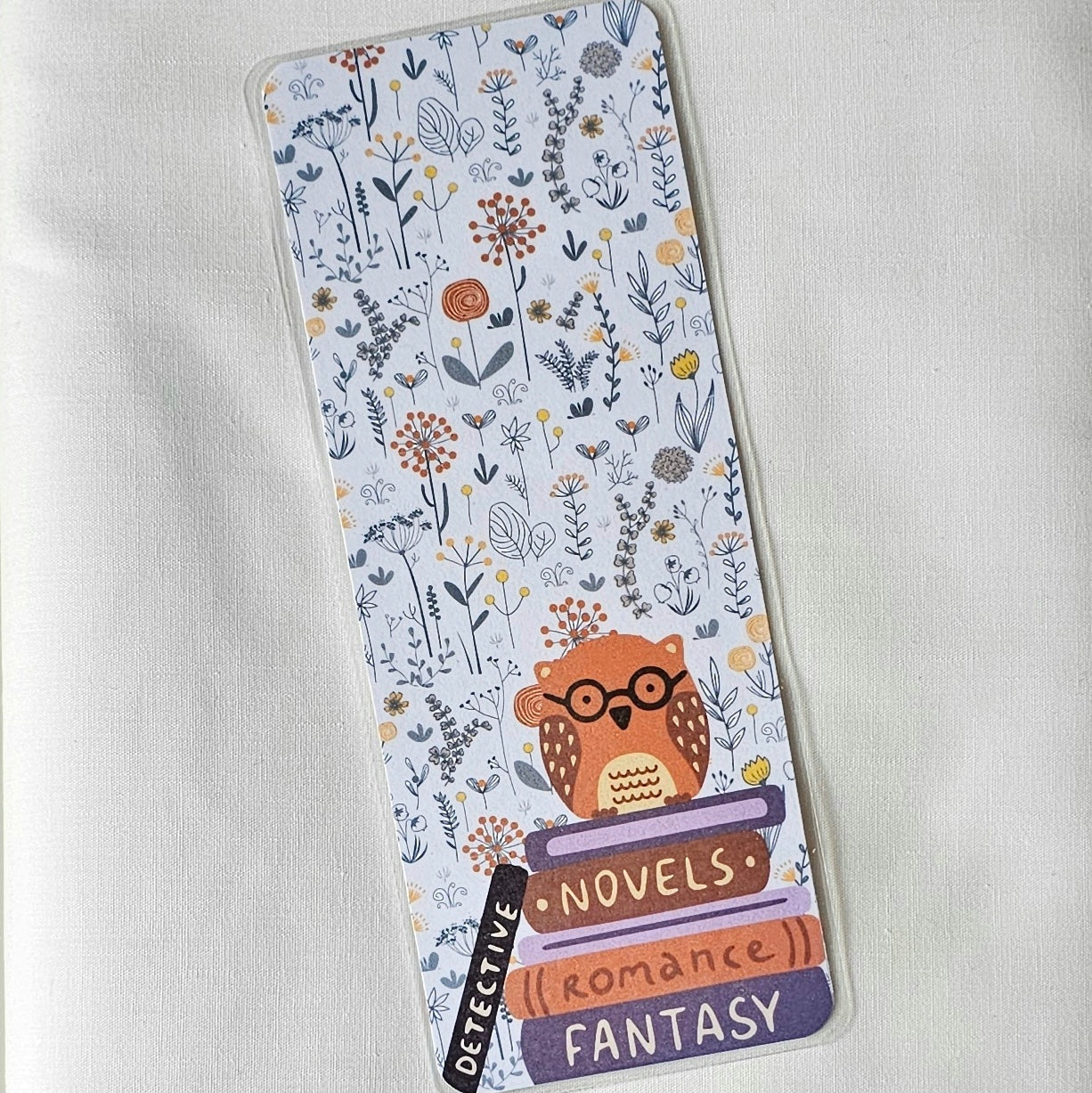 Laminated bookmark - owl