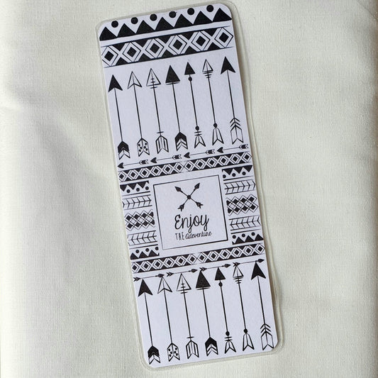 Laminated bookmark - enjoy the adventure tribal