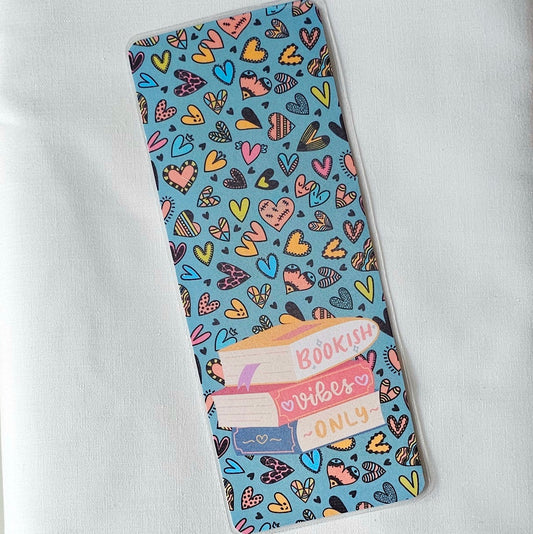 Laminated bookmark - bookish vibes hearts
