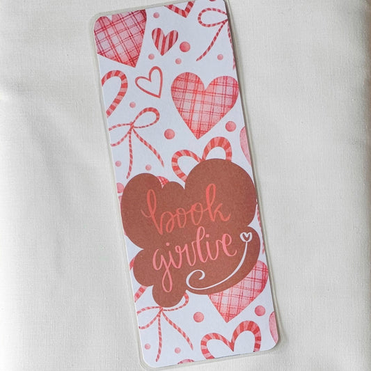 Laminated bookmark - book girlie