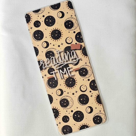 Laminated bookmark - reading time moons