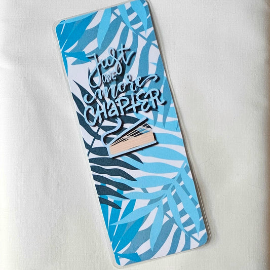 Laminated bookmark - blue tropical