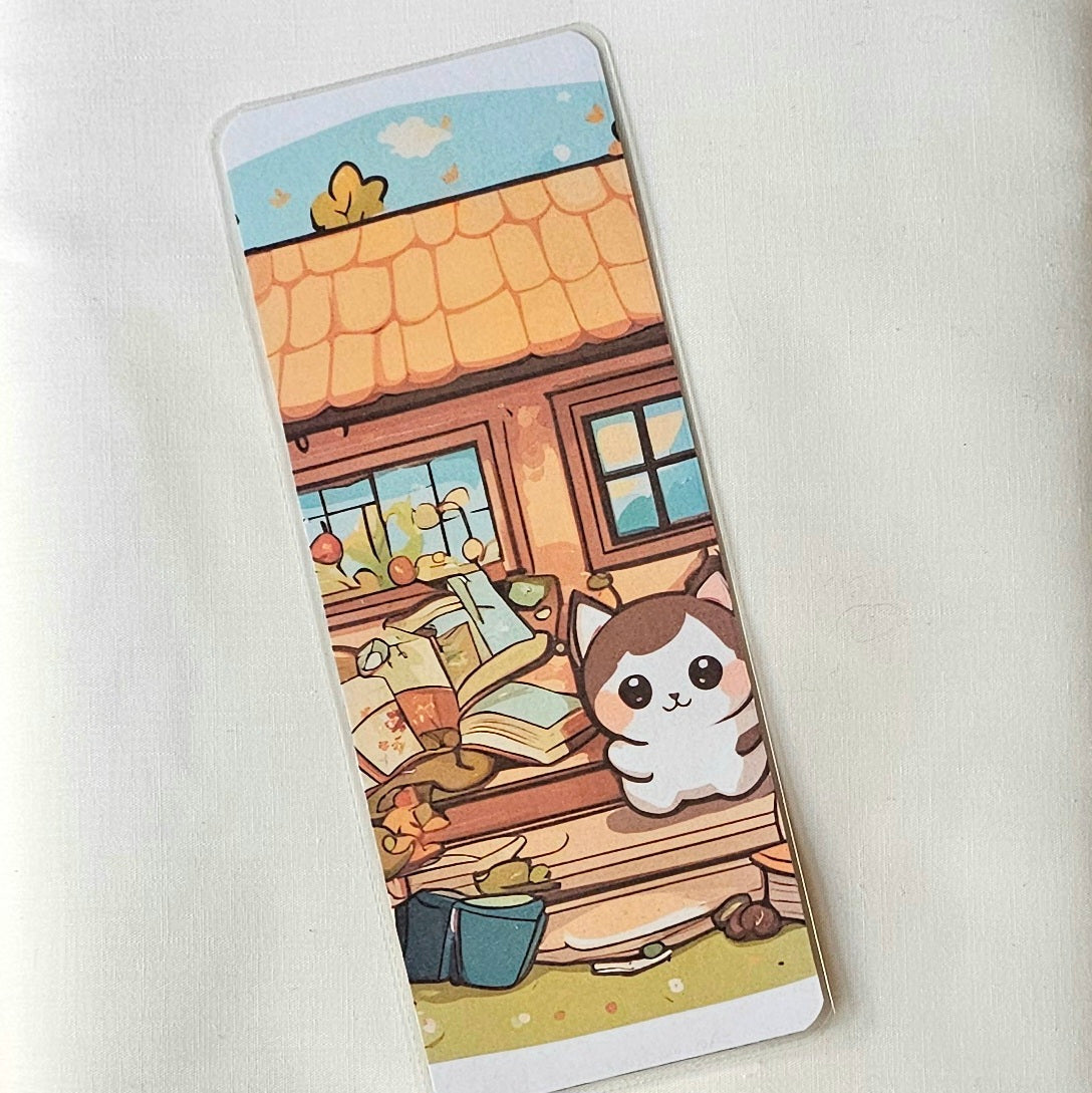 Laminated bookmark - kawaii cartoon