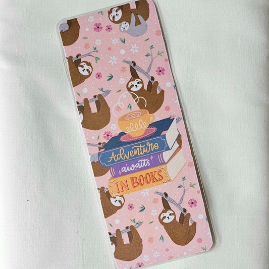 Laminated bookmark - sloth