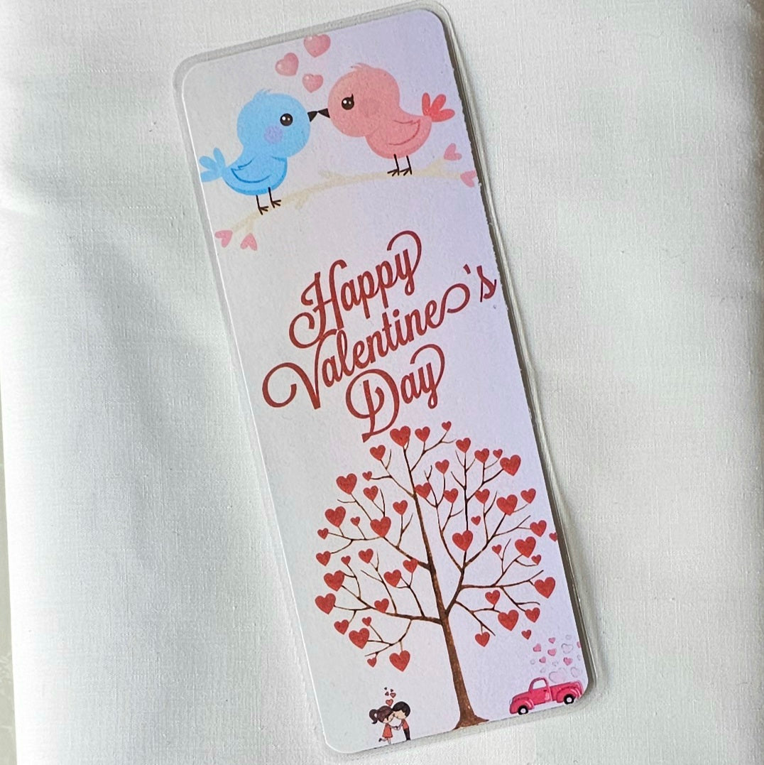 Laminated bookmark - love birds
