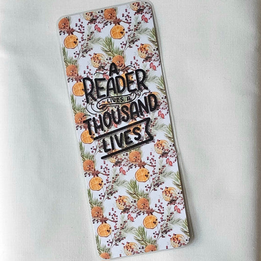 Laminated bookmark - dried oranges