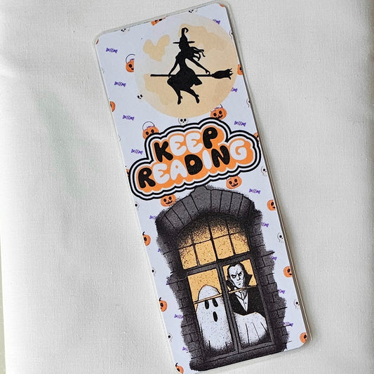 Laminated bookmark - halloween keep reading