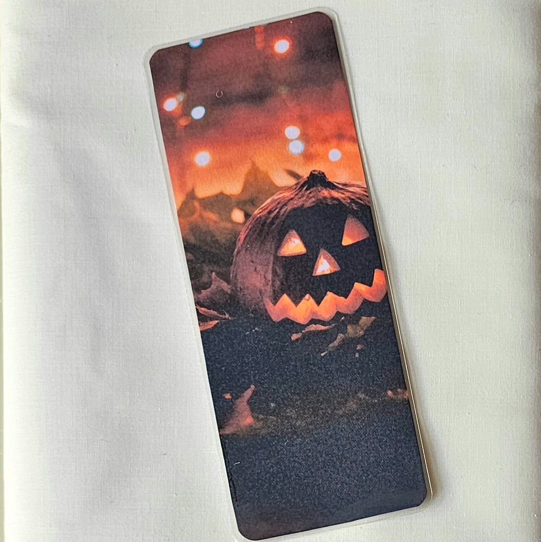 Laminated bookmark - jack-o-lantern